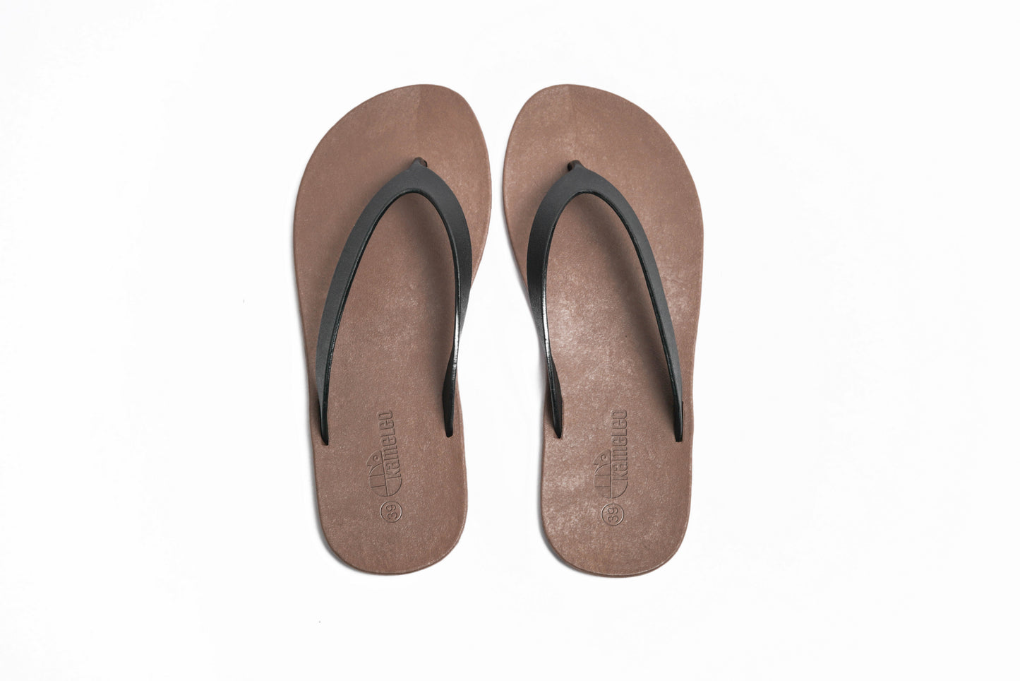 Flippy Brown Sole Black Strap