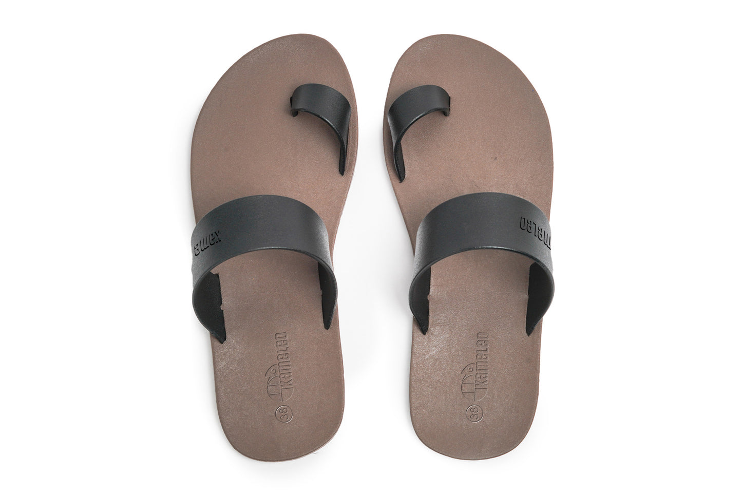 Pop Thumb Brown Sole Black Strap