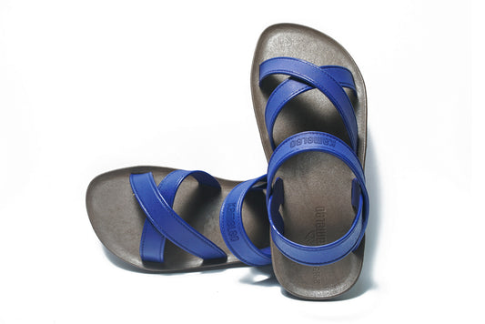 Cross Plus Kids Brown Sole Blue Strap