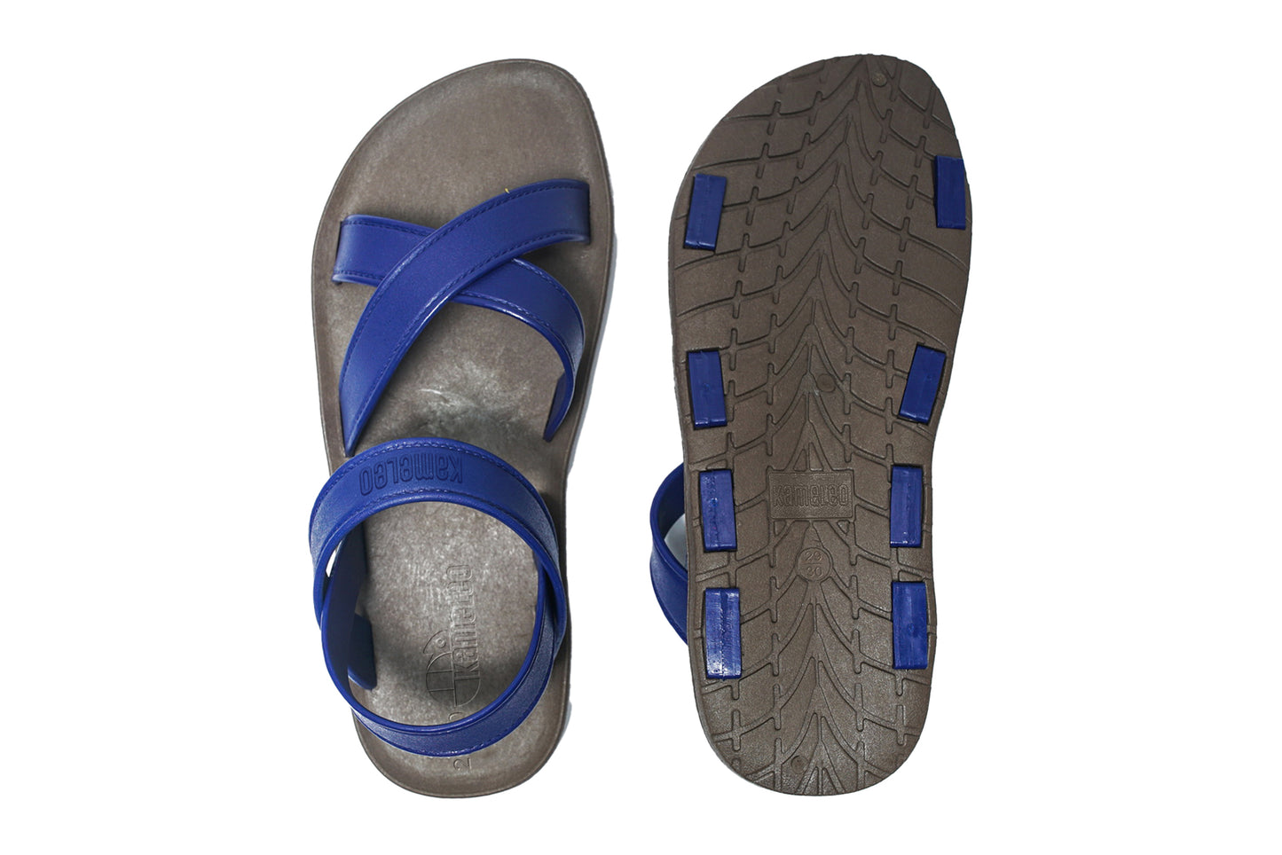 Cross Plus Kids Brown Sole Blue Strap