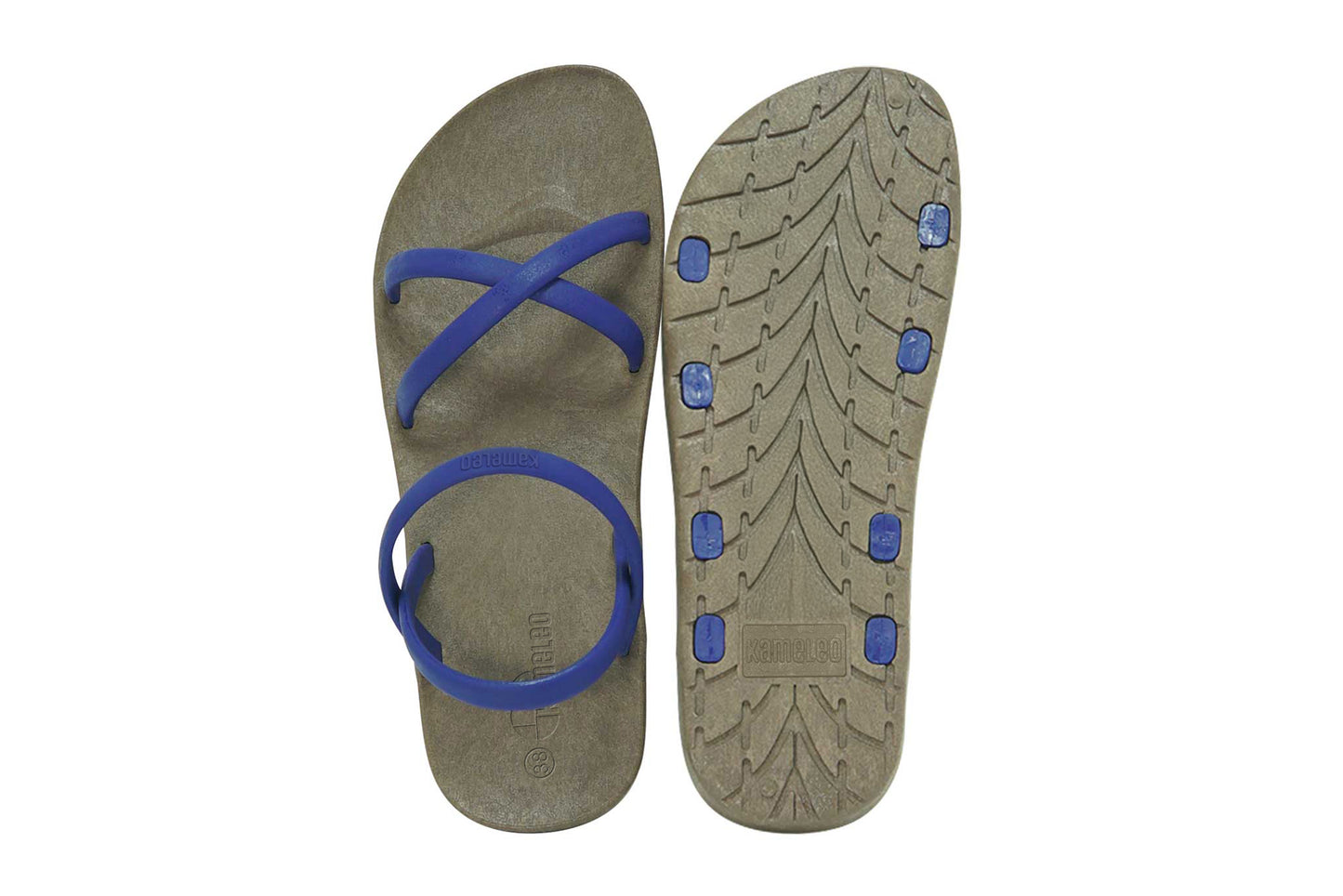 Cross Slim Brown Sole Blue Strap