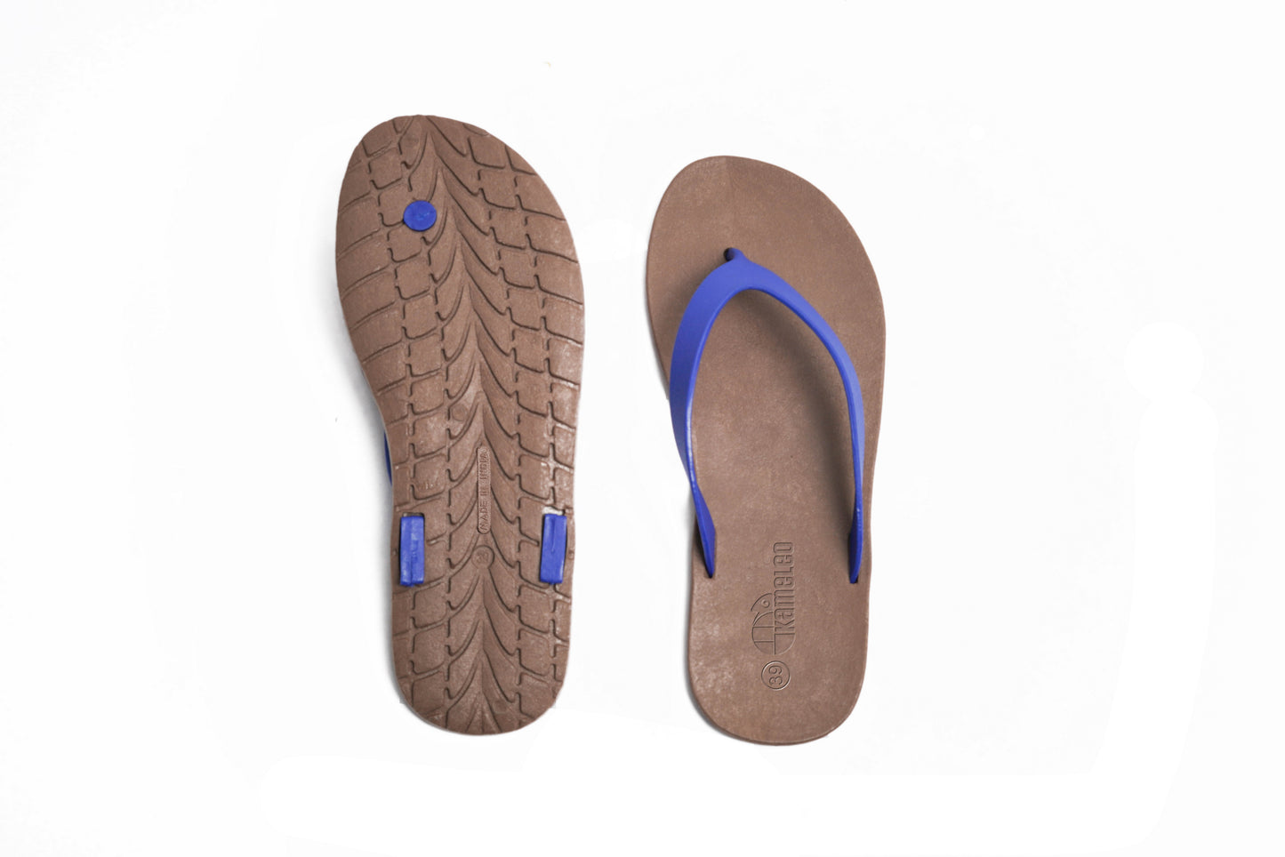 Flippy Brown Sole Blue Strap