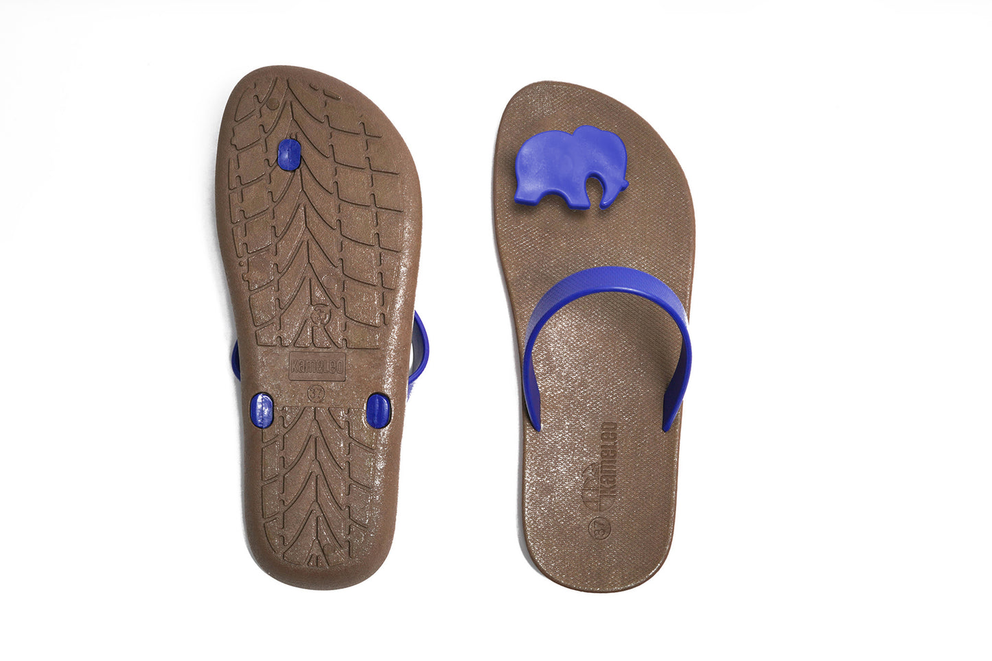 Poppi Ellie Brown Sole Blue Strap