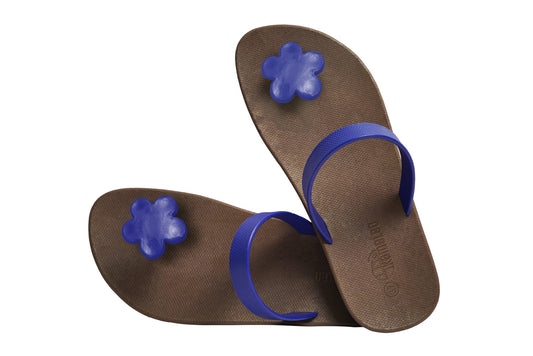 Poppi Flora Brown Sole Blue Strap