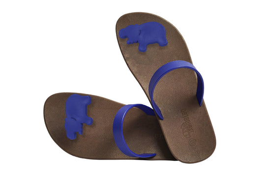 Poppi Hippo Brown Sole Blue Strap