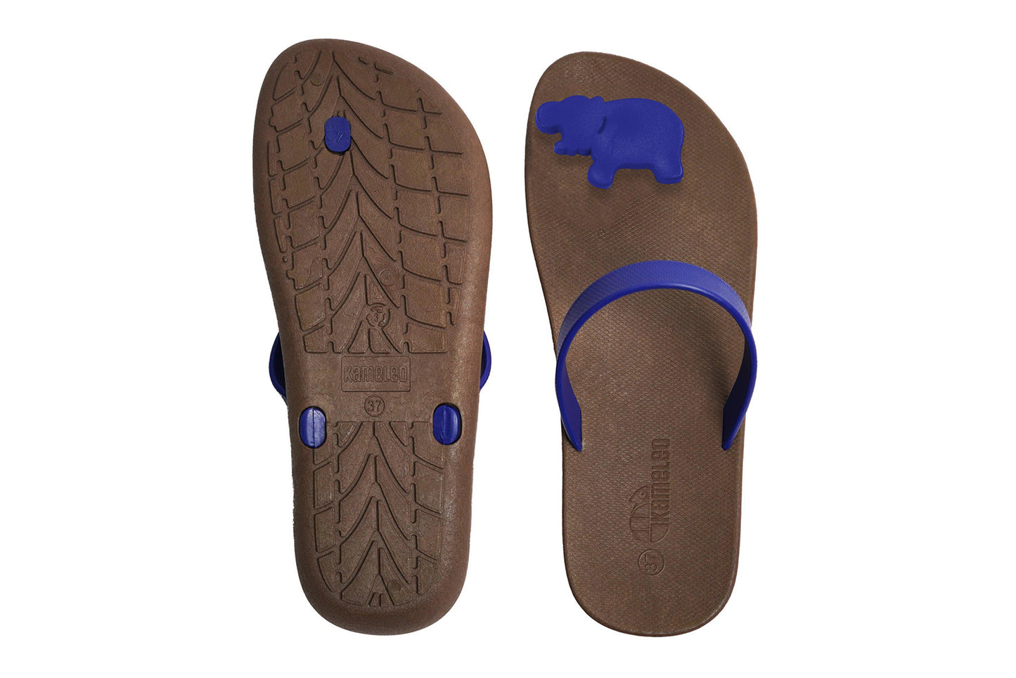 Poppi Hippo Brown Sole Blue Strap