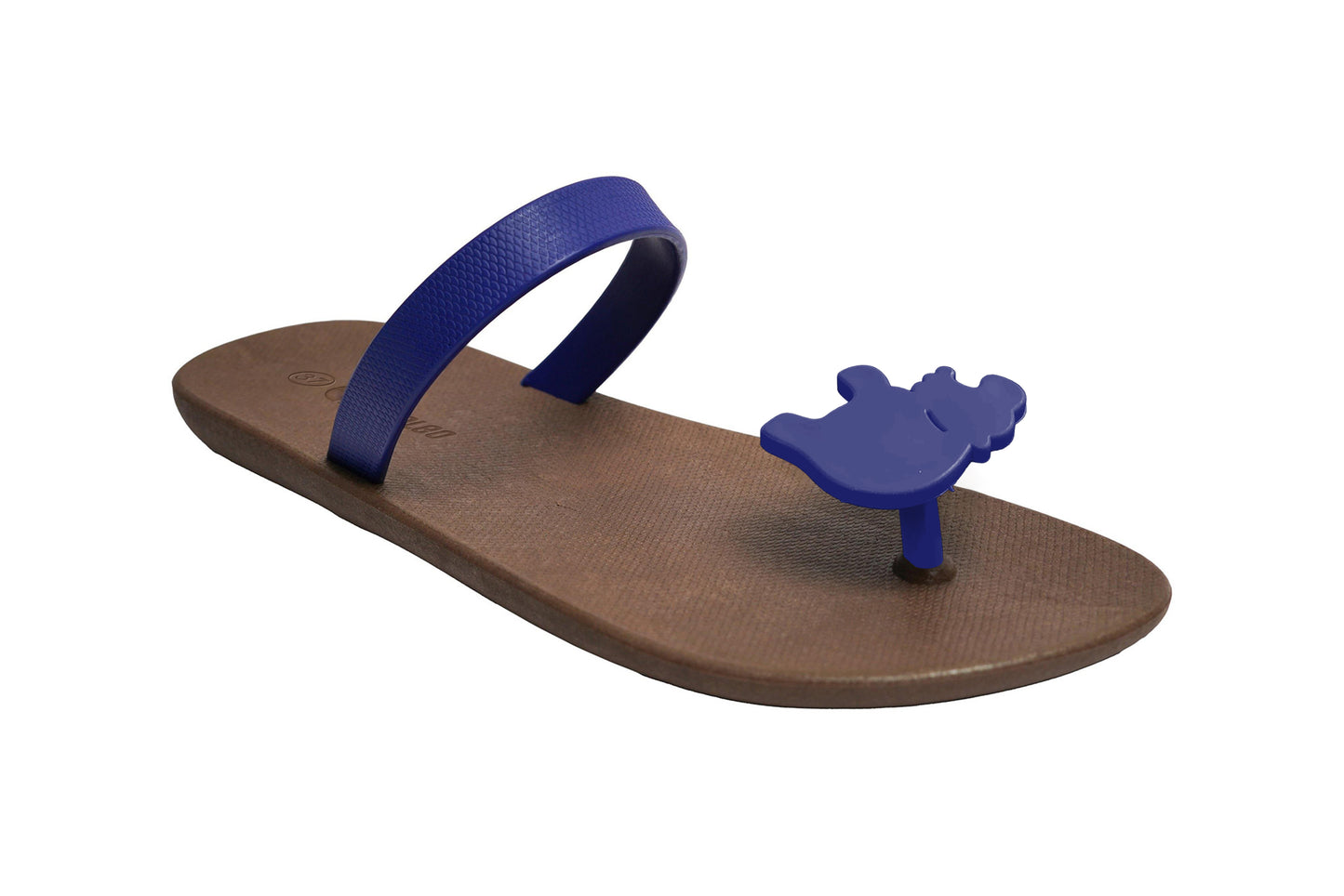 Poppi Hippo Brown Sole Blue Strap