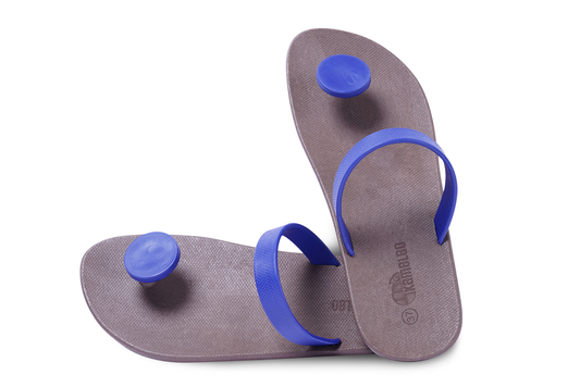 Poppi Dot Brown Sole Blue Strap