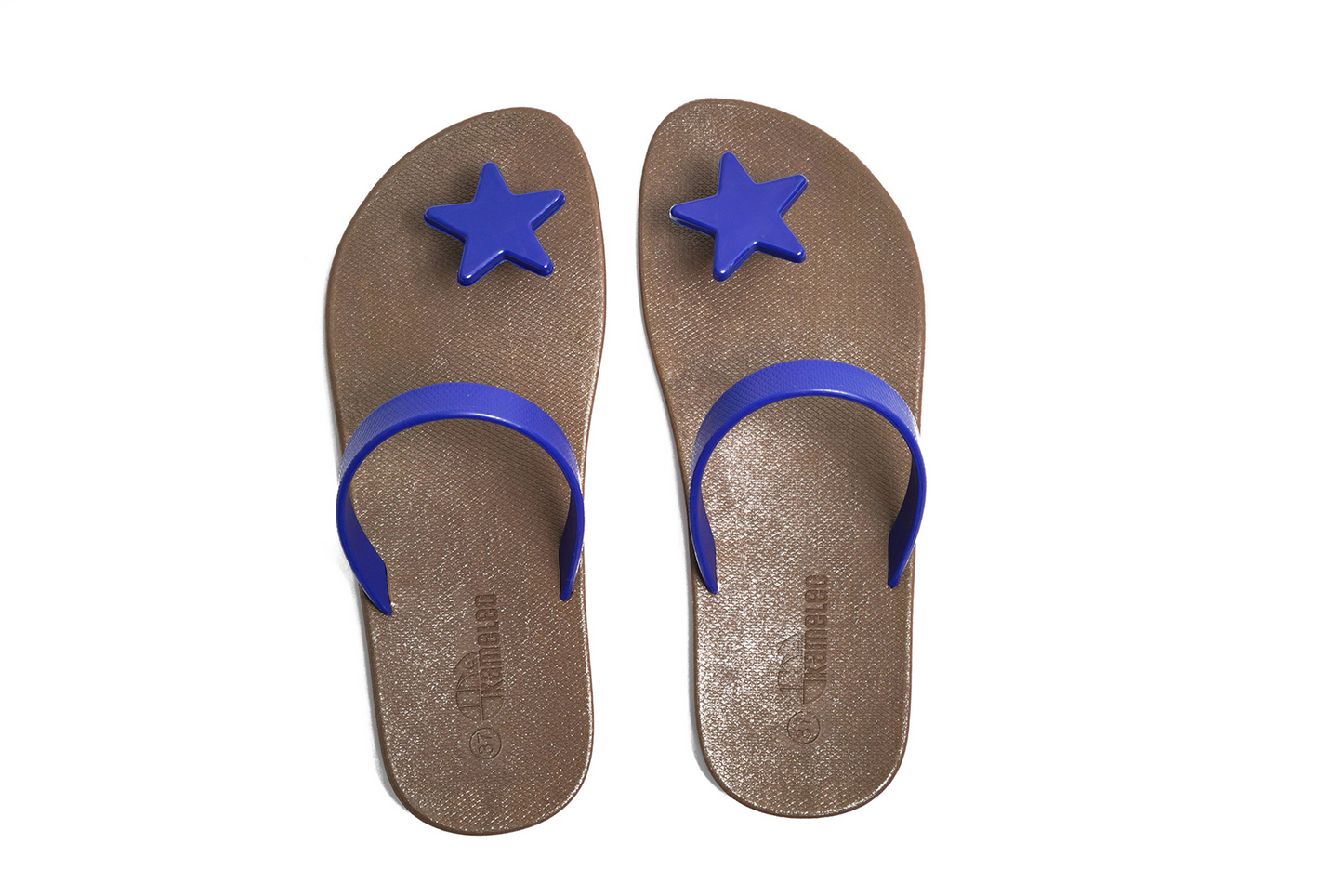 Poppi Star Brown Sole Blue Strap