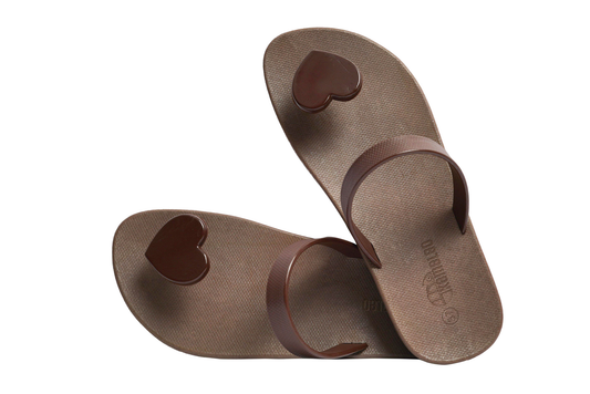 Poppi Heart Brown Sole Brown Strap