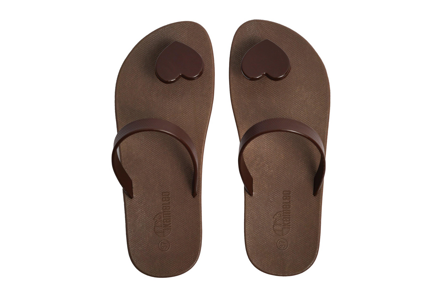 Poppi Heart Brown Sole Brown Strap
