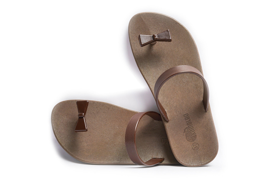 Poppi Bow Brown Sole Brown Strap