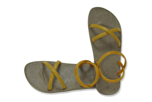 Cross Slim Brown Sole Caramel Strap