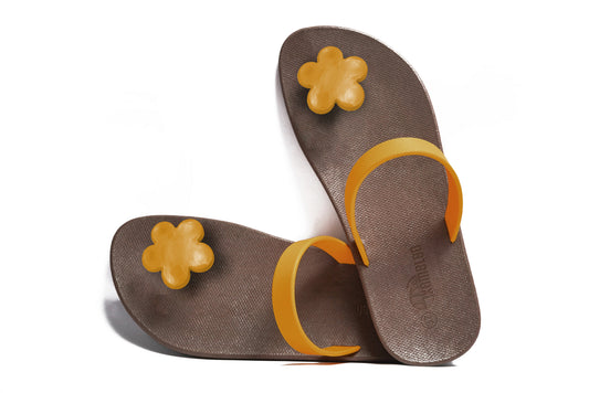 Poppi Flora Brown Sole Caramel Strap