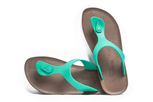 Candy Brown Sole Green Strap