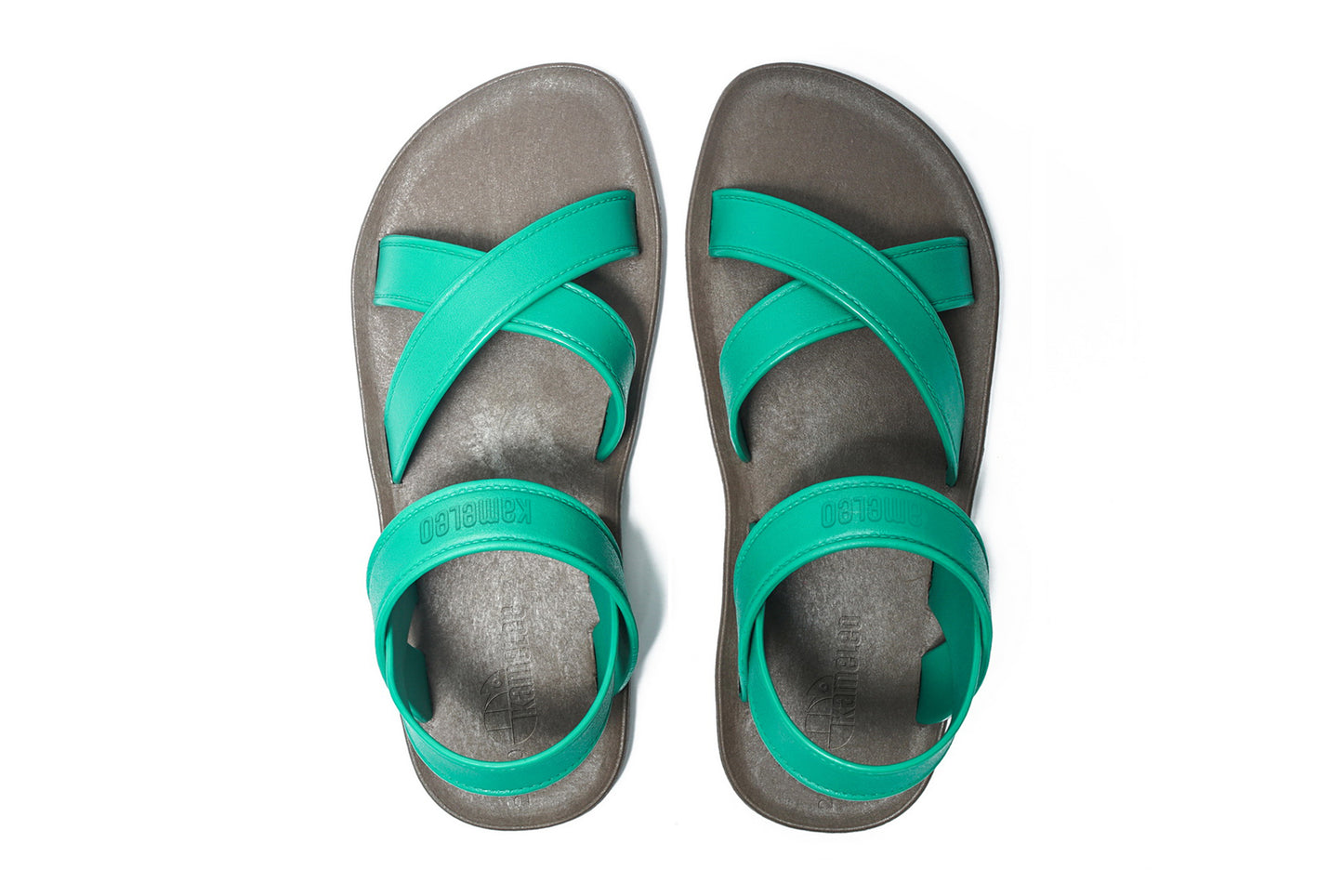 Cross Plus Kids Brown Sole Green Strap