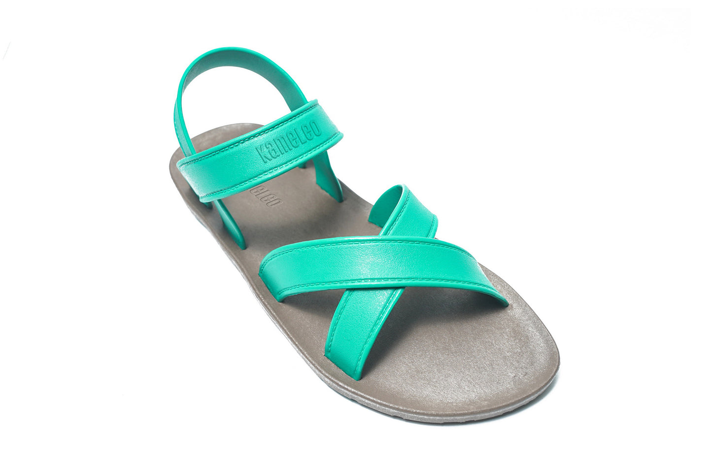 Cross Plus Kids Brown Sole Green Strap