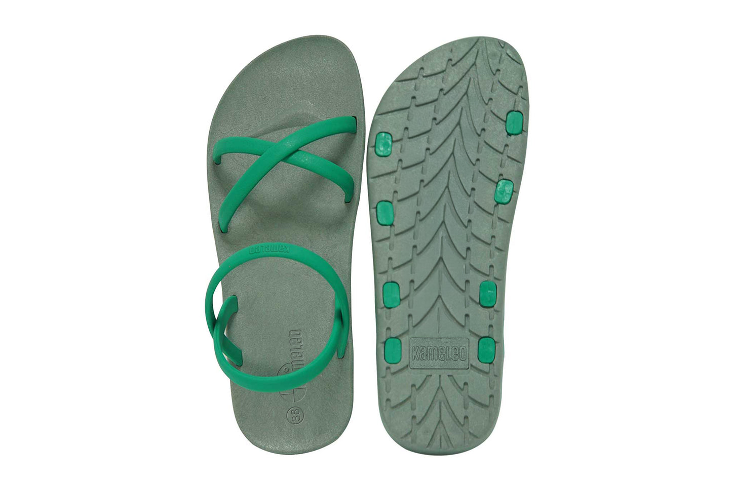 Cross Slim Grey Sole Green Strap