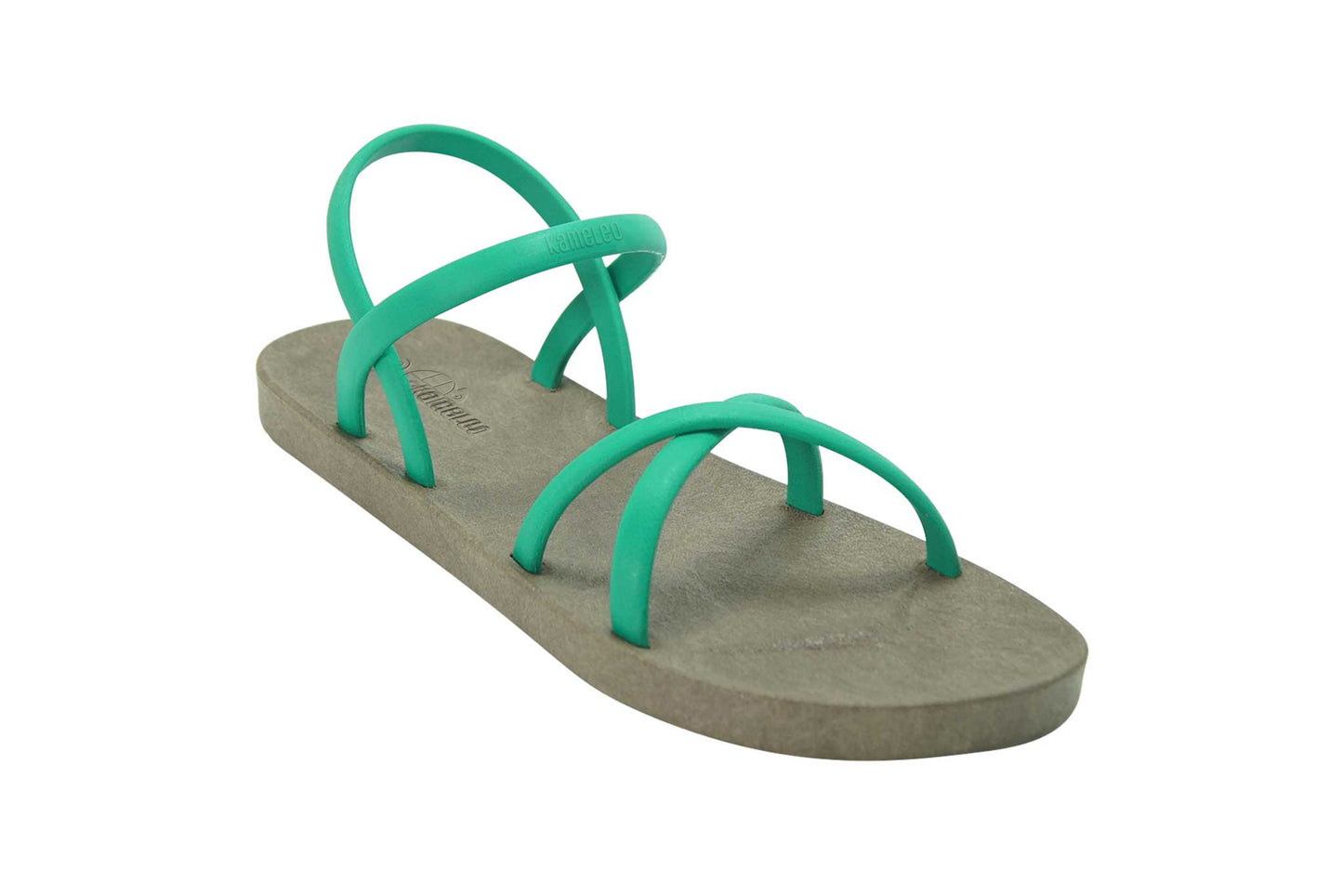 Cross Slim Brown Sole Green Strap