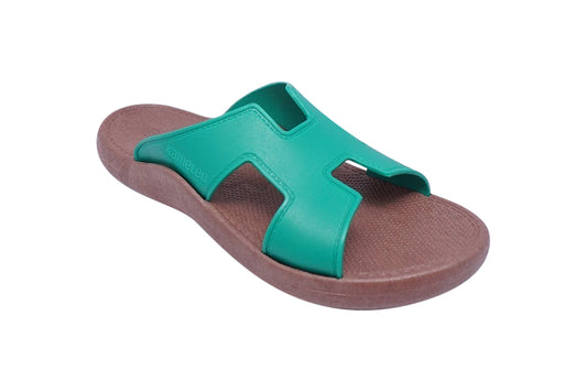 Hermey Brown Sole Green Strap