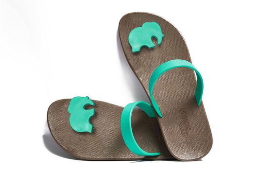 Poppi Ellie Black Sole Green Strap