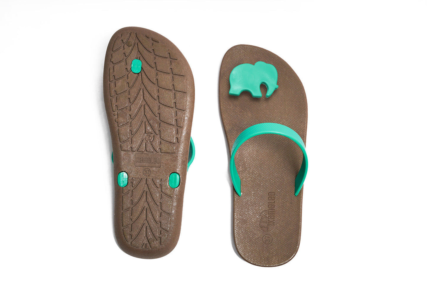 Poppi Ellie Black Sole Green Strap