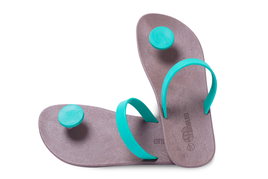 Poppi Dot Brown Sole Green Strap
