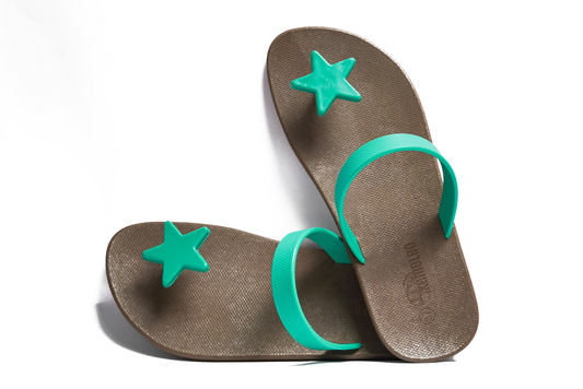 Poppi Star Brown Sole Green Strap