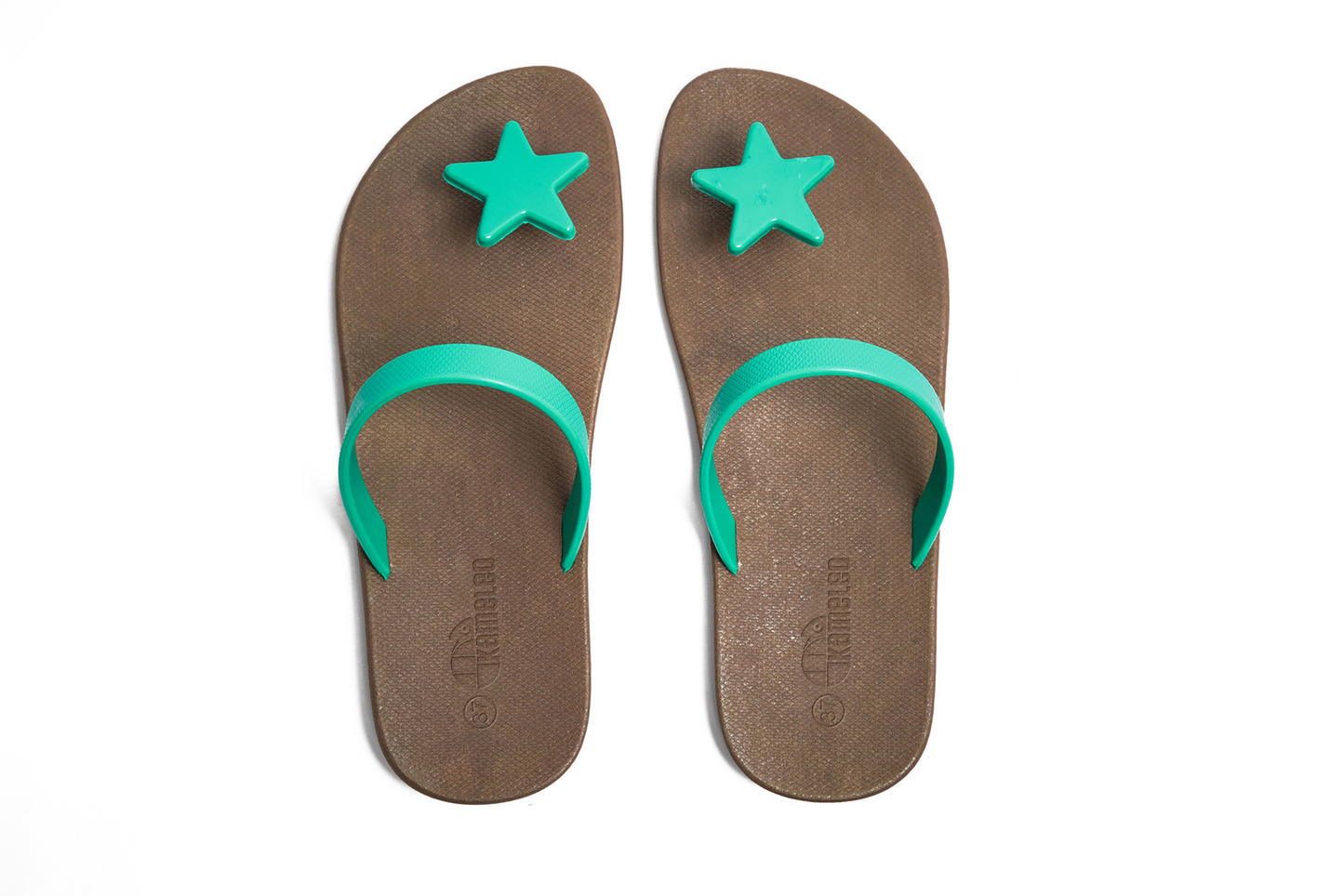 Poppi Star Brown Sole Green Strap