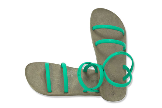 Twin Slim Brown Sole Green Strap