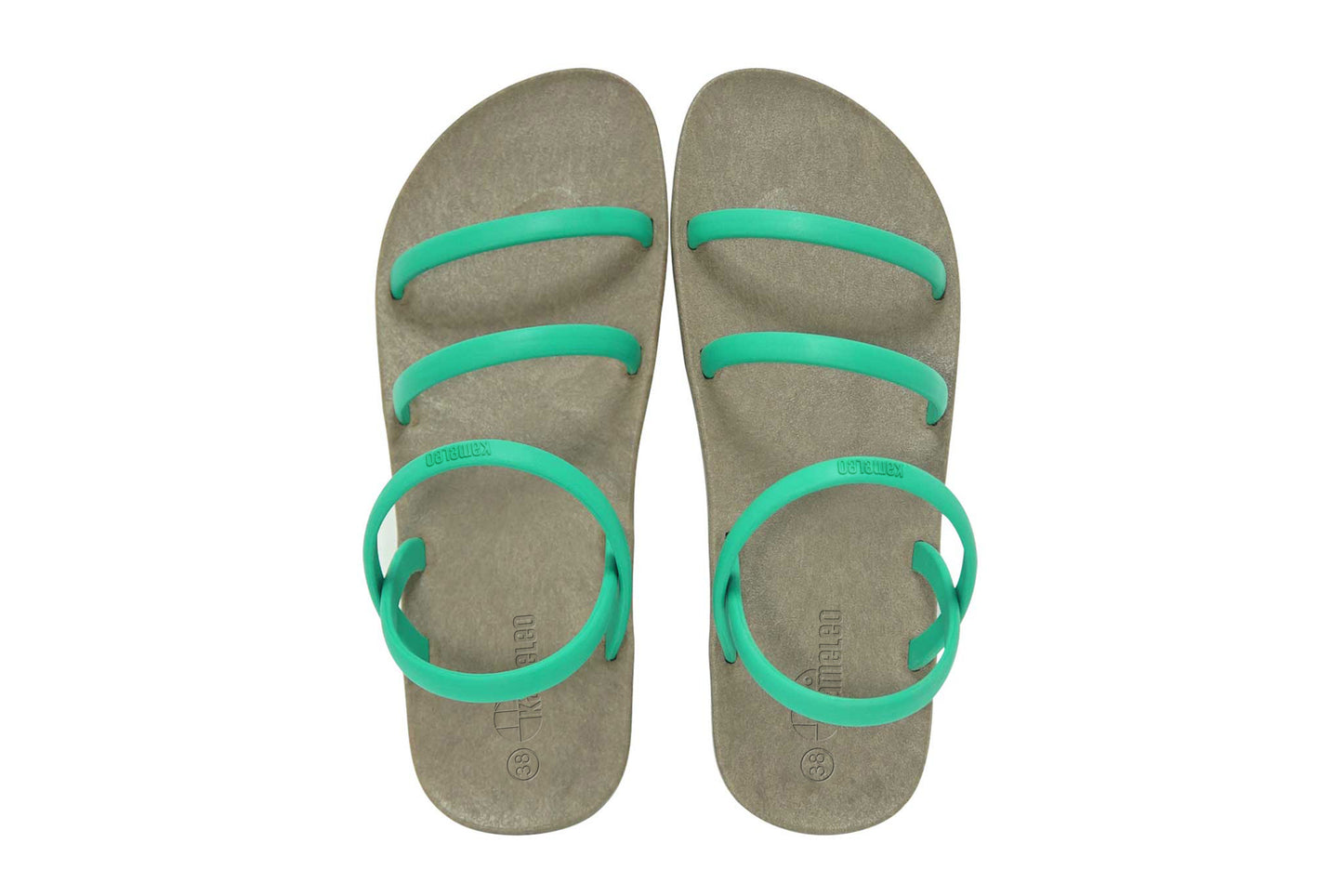 Twin Slim Brown Sole Green Strap