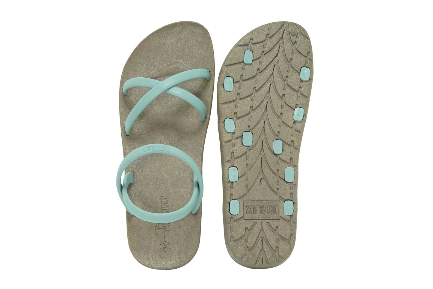 Cross Slim Brown Sole Grey Strap