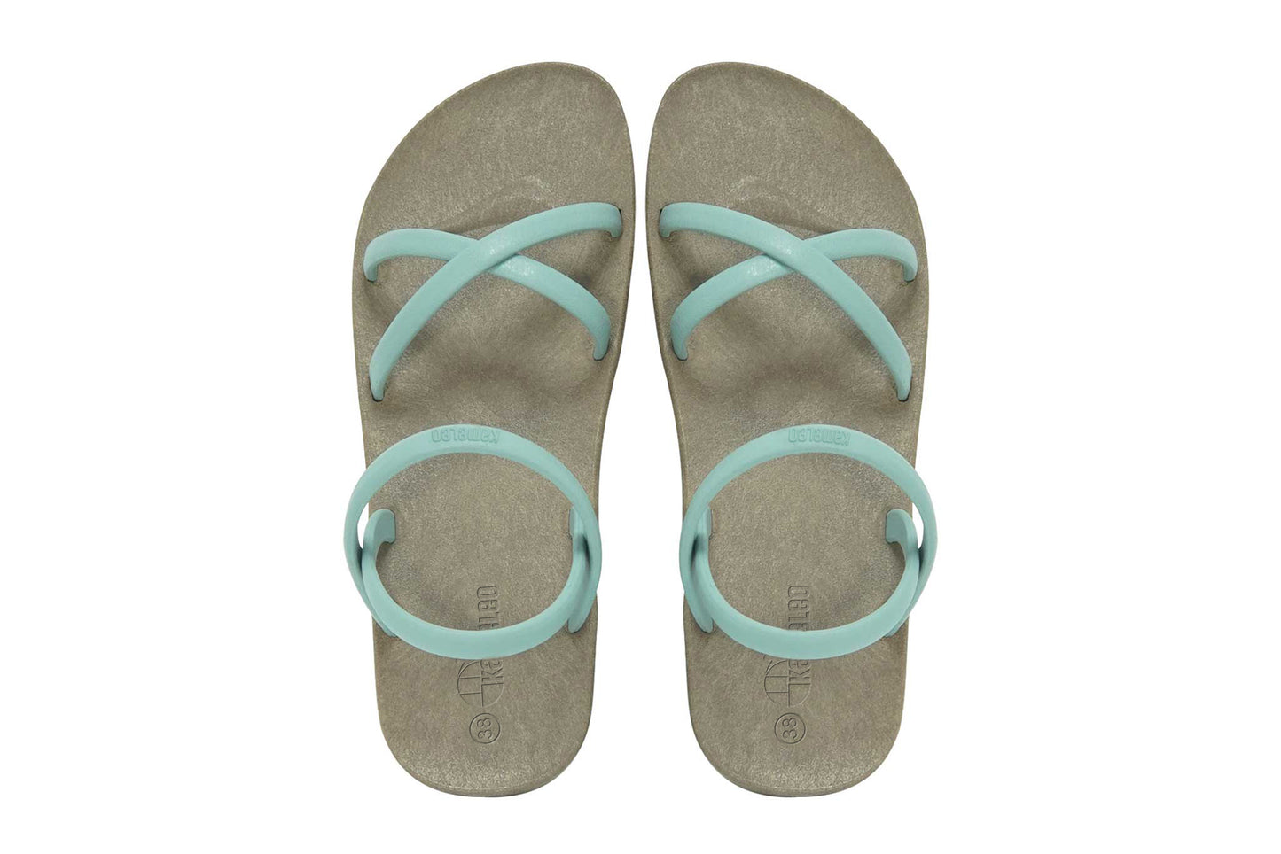 Cross Slim Brown Sole Grey Strap