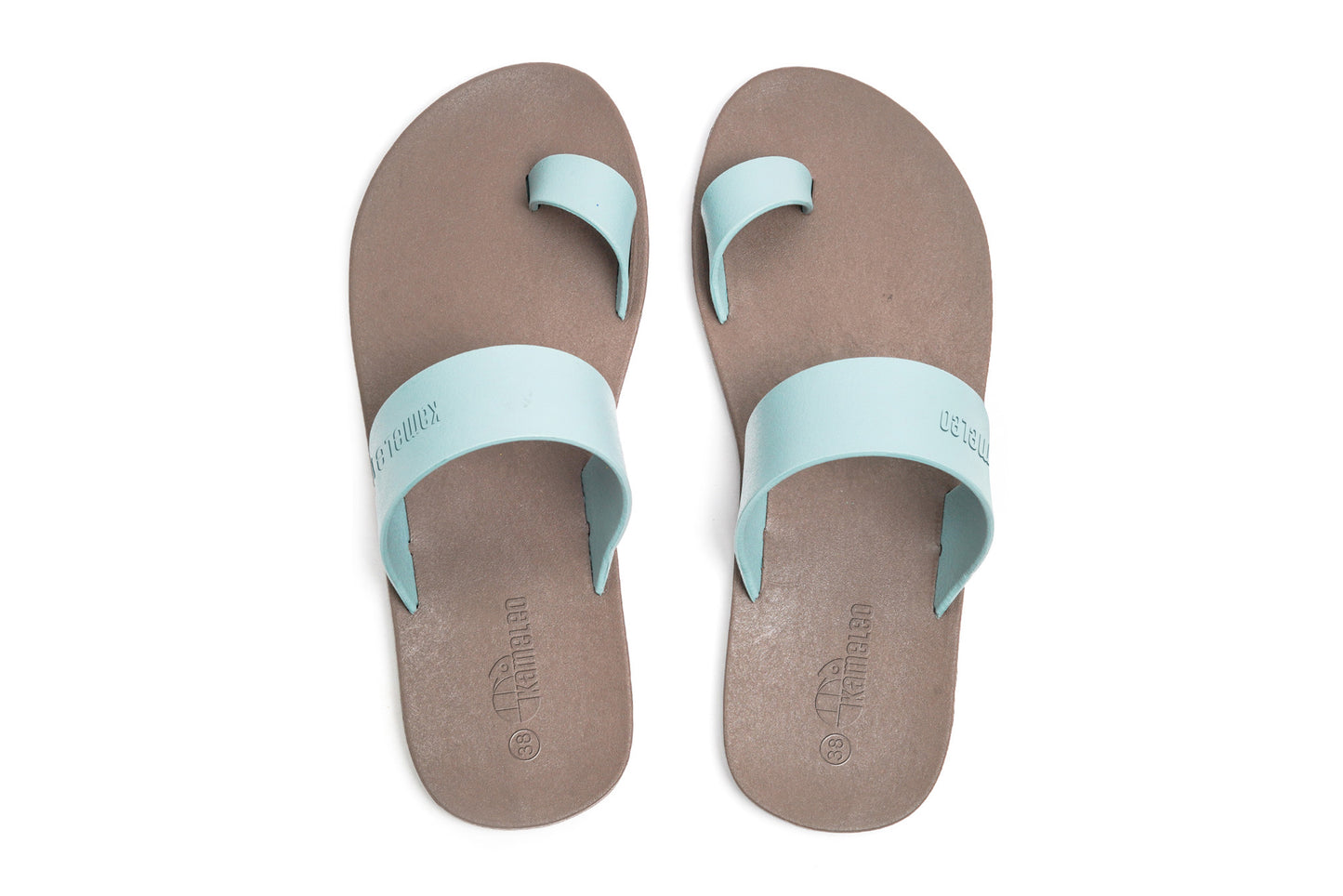 Pop Thumb Brown Sole Grey Strap