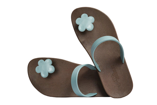 Poppi Flora Brown Sole Grey Strap
