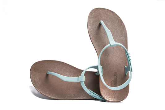 Saily Brown Sole Grey Strap