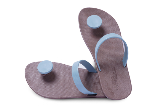 Poppi Dot Brown Sole Grey Strap