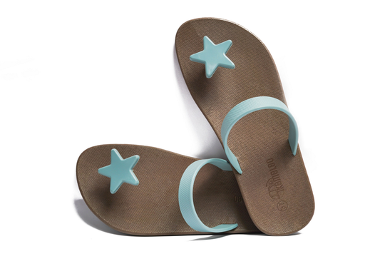 Poppi Star Brown Sole Grey Strap