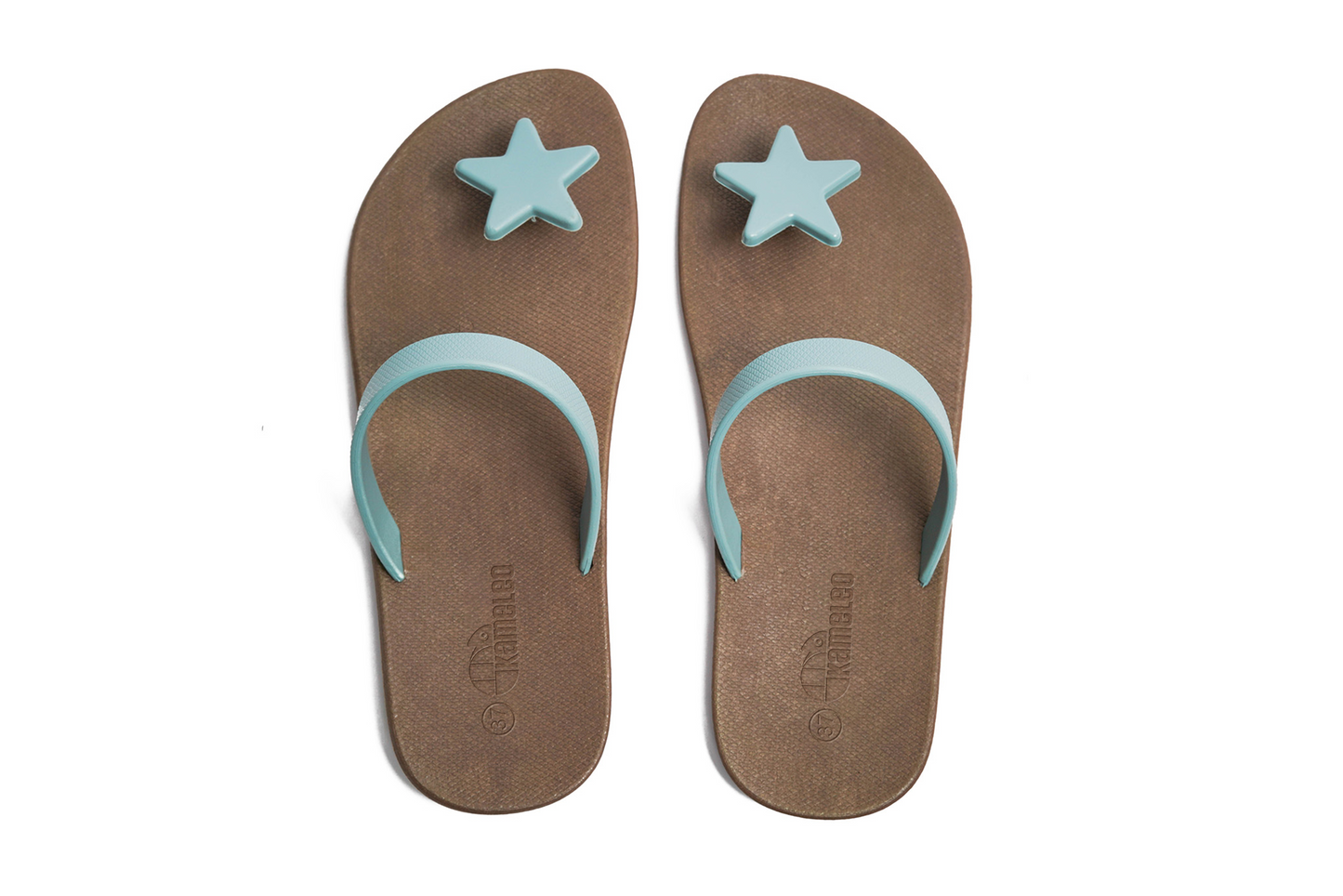 Poppi Star Brown Sole Grey Strap