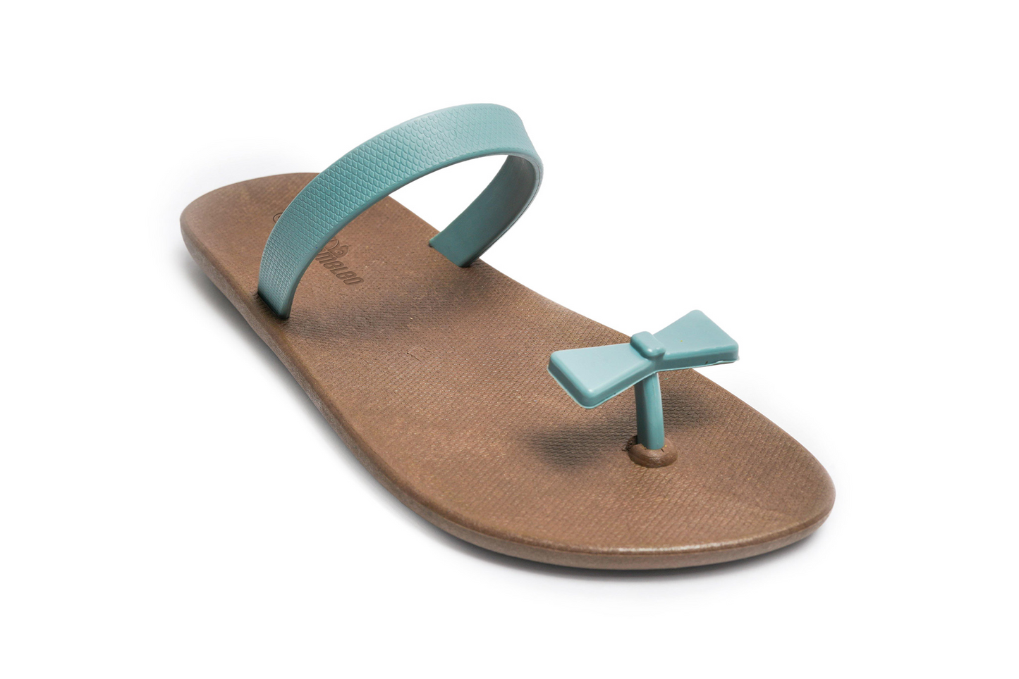 Poppi Bow Brown Sole Grey Strap