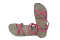 Cross Slim Brown Sole Pink Strap