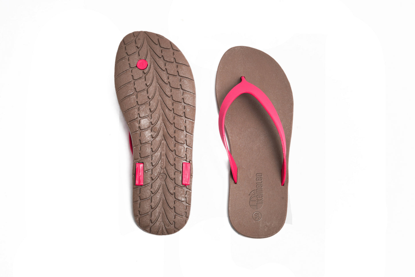 Flippy Brown Sole Pink Strap