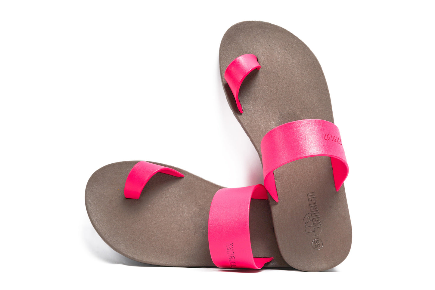 Pop Thumb Brown Sole Pink Strap