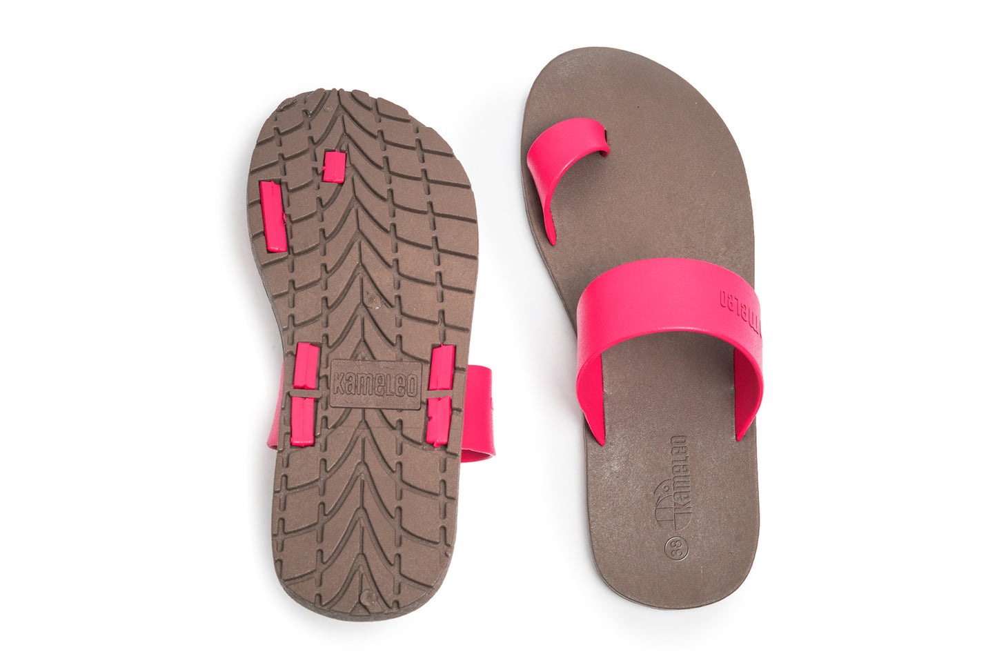 Pop Thumb Brown Sole Pink Strap