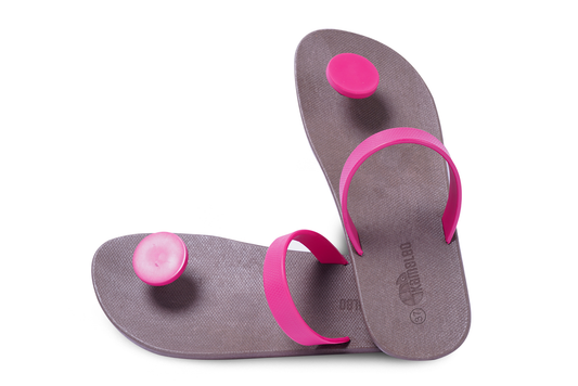 Poppi Dot Brown Sole Pink Strap