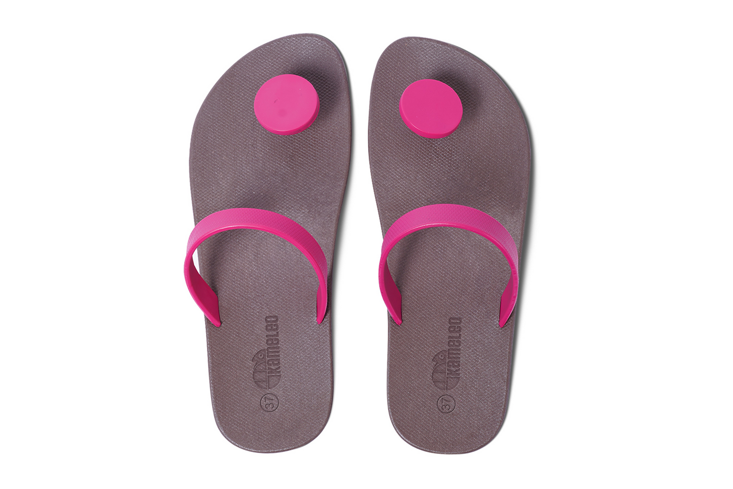 Poppi Dot Brown Sole Pink Strap