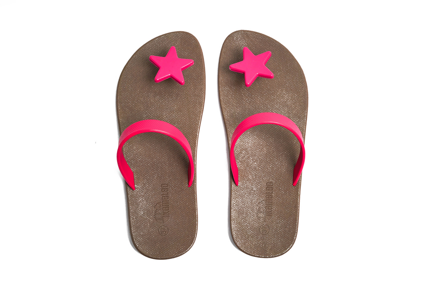 Poppi Star Brown Sole Pink Strap