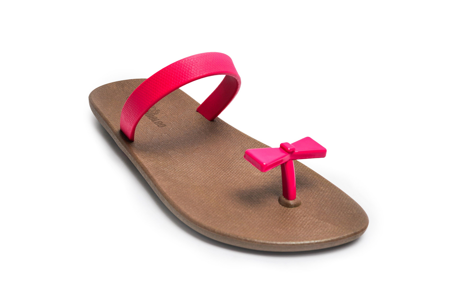 Poppi Bow Brown Sole Pink Strap