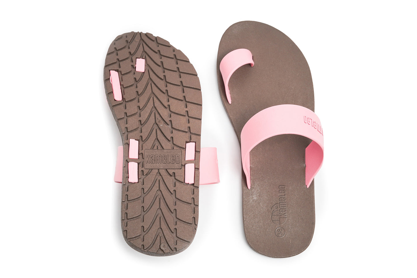 Pop Thumb Brown Sole LightPink Strap