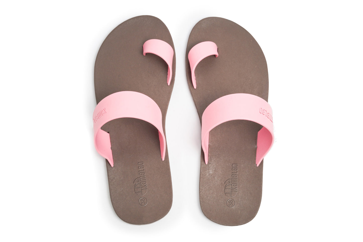 Pop Thumb Brown Sole LightPink Strap